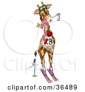 Poster, Art Print Of Professional Skiing Giraffe