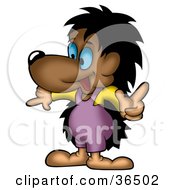 Clipart Illustration Of A Blue Eyed Hedgehog Gesturing With His Pointer Fingers