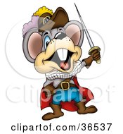 Poster, Art Print Of Dramatic Mouse Holding Up A Sword
