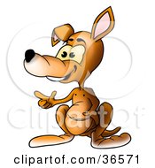 Clipart Illustration Of A Friendly Kangaroo Gesturing And Speaking