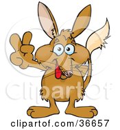 Clipart Illustration Of A Peaceful Bilby Smiling And Gesturing The Peace Sign With His Hand