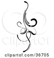 Clipart Illustration Of An Elegant Black Design Element With Curls And Lines
