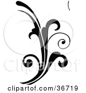 Clipart Illustration Of A Curly Black Silhouetted Elegant Scroll Design