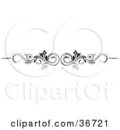 Poster, Art Print Of Mirrored Black And White Scroll Lower Back Tattoo Design Or Flourish With Tendrils
