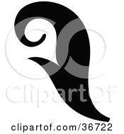 Poster, Art Print Of Black Silhouetted Elegant Curling Leaf Design