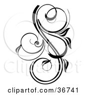 Clipart Illustration Of A Pretty Black And White Design Accent