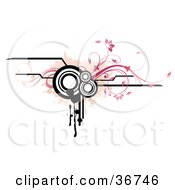 Clipart Illustration Of A Grungy Web Site Header Of Dripping Circles Vines And Splatters by OnFocusMedia