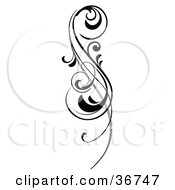 Clipart Illustration Of An Intricate Black Curling Design Element
