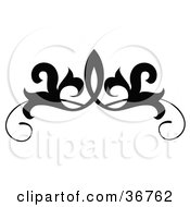 Poster, Art Print Of Black And White Design Scroll Or Tattoo Design