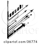 Clipart Illustration Of A Background Of Black Grunge Arrows by OnFocusMedia