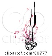 Clipart Illustration Of A Border Web Design Element Of Pink Vines Black Lines And Circles