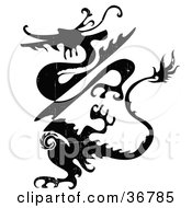 Poster, Art Print Of Black And White Grunge Dragon