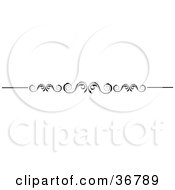 Clipart Illustration Of A Curly Black And White Scroll Vine Lower Back Tattoo Design Or Flourish With Tendrils