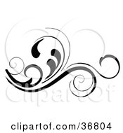 Clipart Illustration Of A Black Horizontal Scroll Design Element