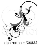 Clipart Illustration Of A Black Scroll Design Element