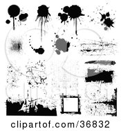Poster, Art Print Of Grungy Textures Patterns And Splatters