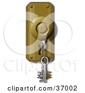 Poster, Art Print Of Skeleton Key On A Ring Inserted In A Keyhole
