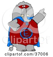 Clipart Illustration Of A Cool Super Hero Elephant by djart