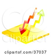 Clipart Illustration Of Red And Orange Arrows Flowing Up And Down by elaineitalia