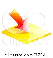 Clipart Illustration Of A Red Loss Arrow Pointing Down by elaineitalia