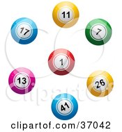Clipart Illustration Of Colorful Lottery Or Bingo Balls In A Circle by elaineitalia