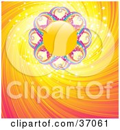 Clipart Illustration Of A Rainbow Sun In A Sparkling And Swirling Sky by elaineitalia