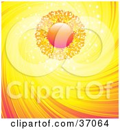 Clipart Illustration Of A Hot Summer Sun In A Sparkling And Swirly Sky by elaineitalia