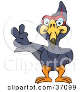 Clipart Illustration Of A Peaceful Terradactyl Smiling And Gesturing The Peace Sign