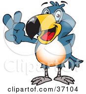 Clipart Illustration Of A Peaceful Toucan Smiling And Gesturing The Peace Sign by Dennis Holmes Designs