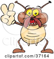 Poster, Art Print Of Peaceful Termite Smiling And Gesturing The Peace Sign