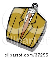 Clipart Illustration Of A Green Jacket Shirt And Tie On A Hanger