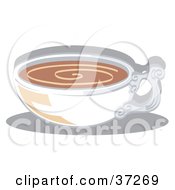 Clipart Illustration Of A White Cup Filled With Coffee Or Hot Cocoa by Andy Nortnik