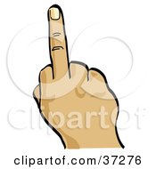 Clipart Illustration Of A Hand Holding Up The Middle Finger