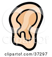 Clipart Illustration Of A Big Human Ear Listening by Andy Nortnik