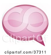 Clipart Illustration Of A Pink Word Text Speech Or Though Balloon Or Bubble