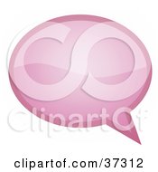 Clipart Illustration Of A Pale Shiny Pink Word Text Speech Or Though Balloon Or Bubble