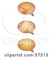 Clipart Illustration Of Three Orange Word Text Speech Or Though Balloons Or Bubbles
