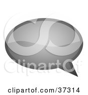 Clipart Illustration Of A Shiny Gray Word Text Speech Or Though Balloon Or Bubble