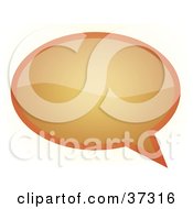 Clipart Illustration Of A Pale Shiny Orange Word Text Speech Or Though Balloon Or Bubble