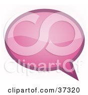 Poster, Art Print Of Dark Pink Word Text Speech Or Though Balloon Or Bubble