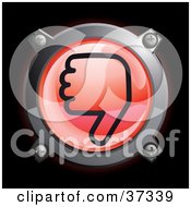 Poster, Art Print Of Shiny Red Thumbs Down Button Icon