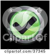 Clipart Illustration Of A Shiny Green Check Mark Button Icon