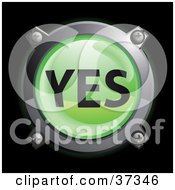 Shiny Green Yes Button Icon