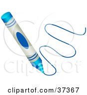 Clipart Illustration Of A Blue Crayon Drawing A Line by Prawny