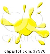 Clipart Illustration Of A Yellow Paint Splatter by Prawny