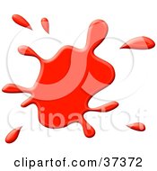 Clipart Illustration Of A Red Paint Splatter by Prawny #COLLC37372-0089