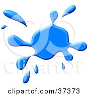Clipart Illustration Of A Blue Paint Splatter by Prawny #COLLC37373-0089