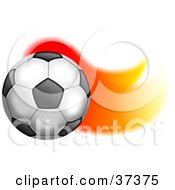 Soccer Ball With A Trail Of Flames