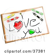Poster, Art Print Of Childs I Love You Drawing