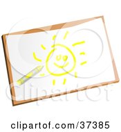 Poster, Art Print Of Childs Drawing Of A Yellow Sun